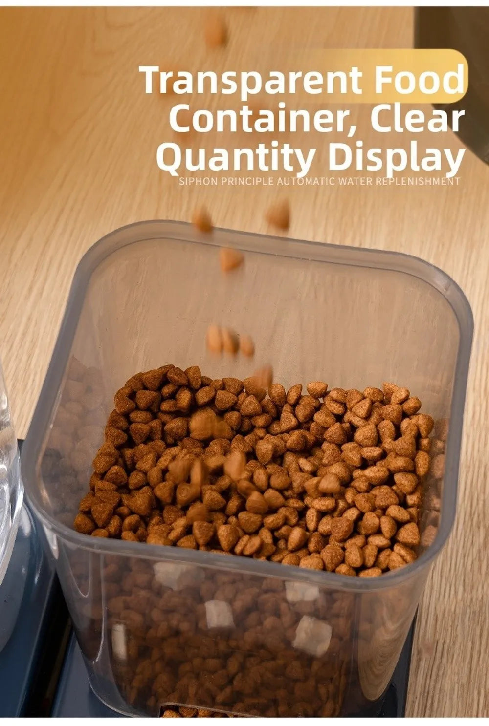 Comedero Automático con Dispensador de Agua para Mascotas – 1.5L Comida / 1.2L Agua – PP+PE