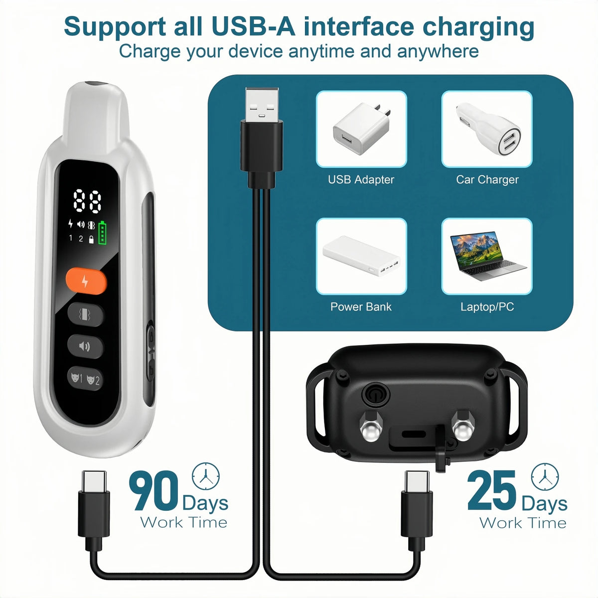 Collar de Adiestramiento Eléctrico para Perros – 1000m – Sonido/Vibración/Estímulo – Impermeable