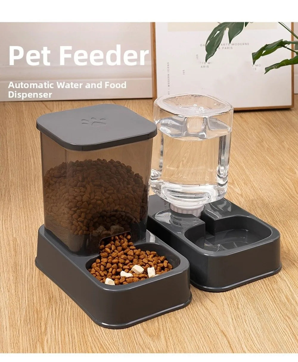 Comedero Automático con Dispensador de Agua para Mascotas – 1.5L Comida / 1.2L Agua – PP+PE