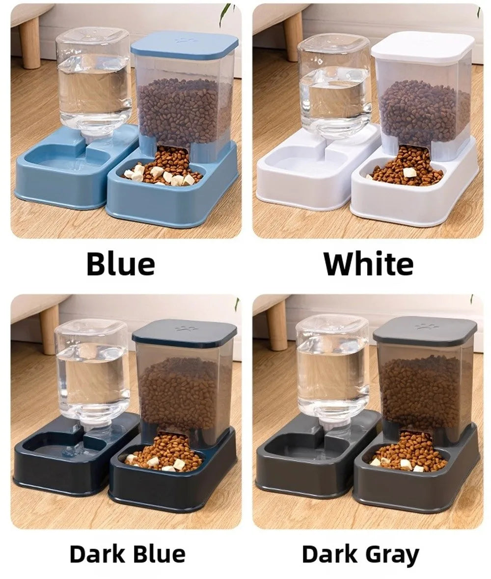 Comedero Automático con Dispensador de Agua para Mascotas – 1.5L Comida / 1.2L Agua – PP+PE