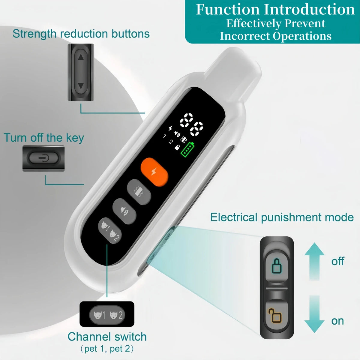 Collar de Adiestramiento Eléctrico para Perros – 1000m – Sonido/Vibración/Estímulo – Impermeable
