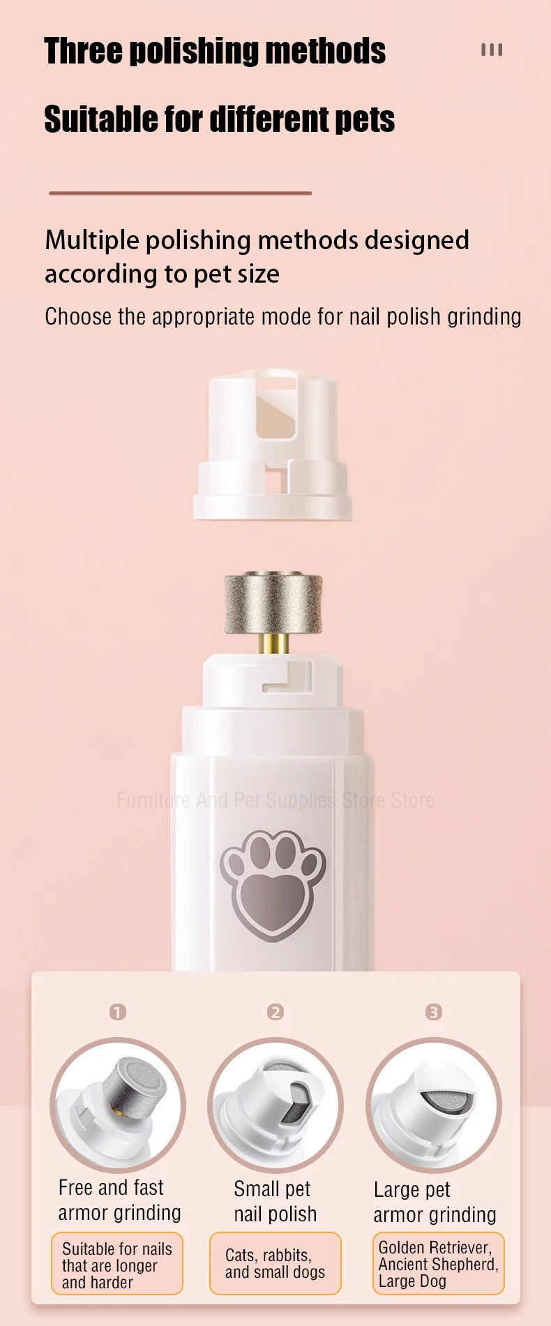 Lima Eléctrica para Uñas de Perros y Gatos – 2 Velocidades – Recargable USB – Blanca/Verde
