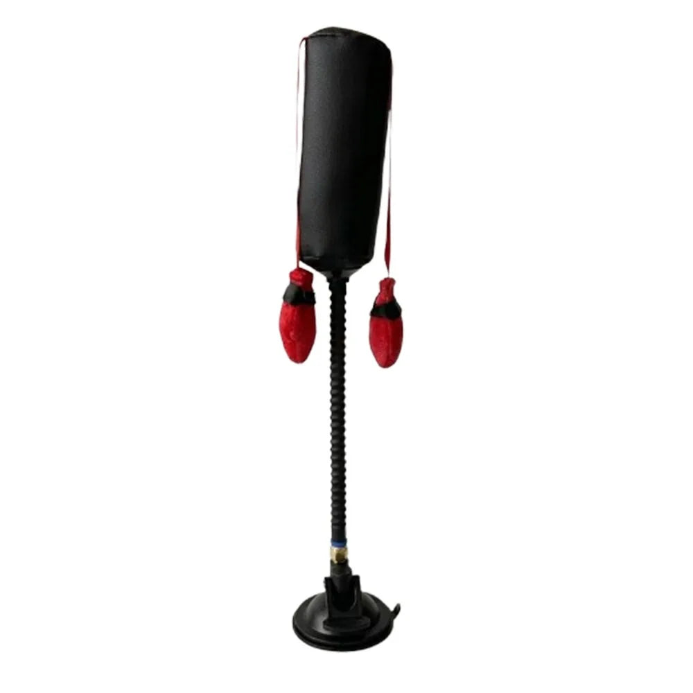 Juguete de Boxeo con Ventosa para Gatos – Enriquecimiento Felino – Nylon/Cuero – 35cm