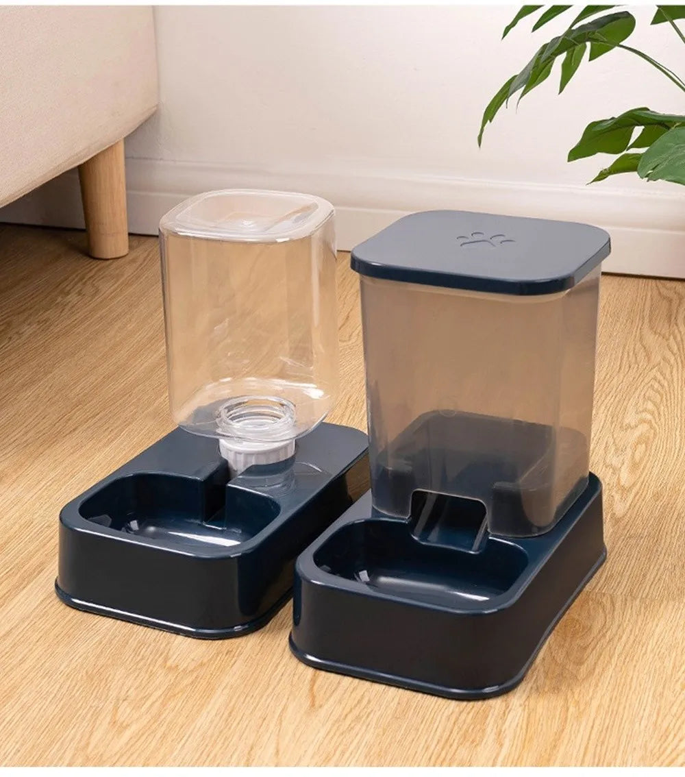 Comedero Automático con Dispensador de Agua para Mascotas – 1.5L Comida / 1.2L Agua – PP+PE