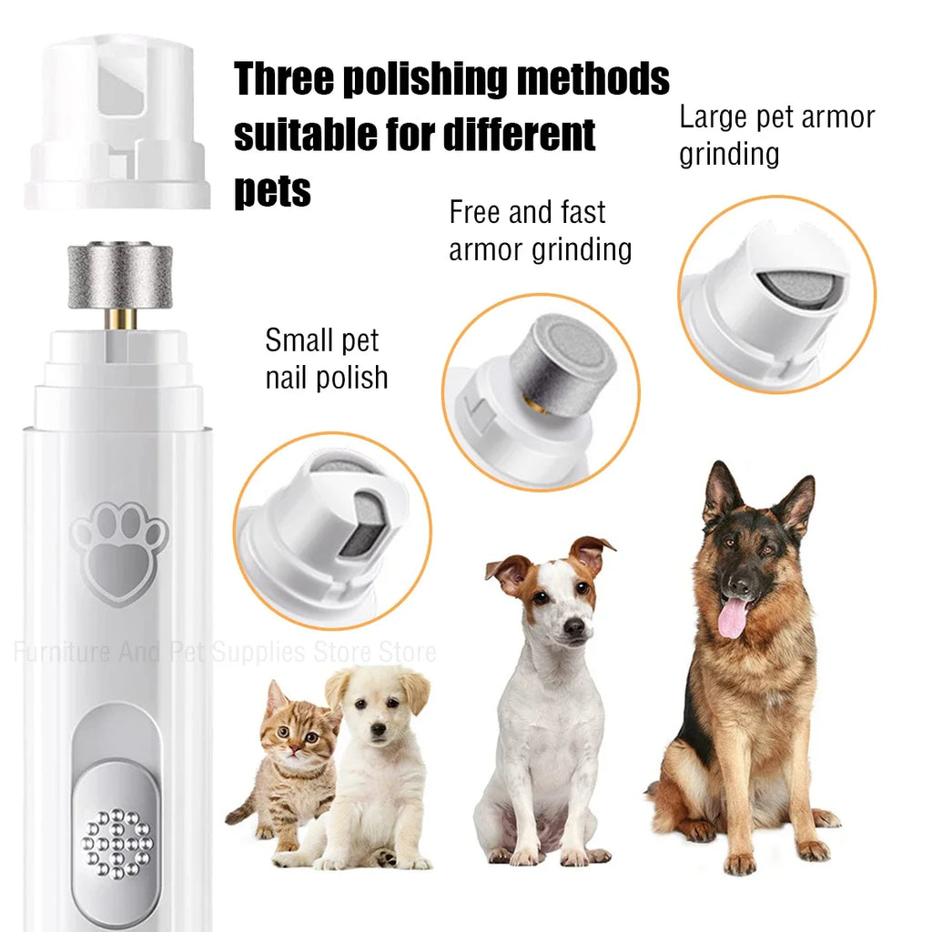 Lima Eléctrica para Uñas de Perros y Gatos – 2 Velocidades – Recargable USB – Blanca/Verde