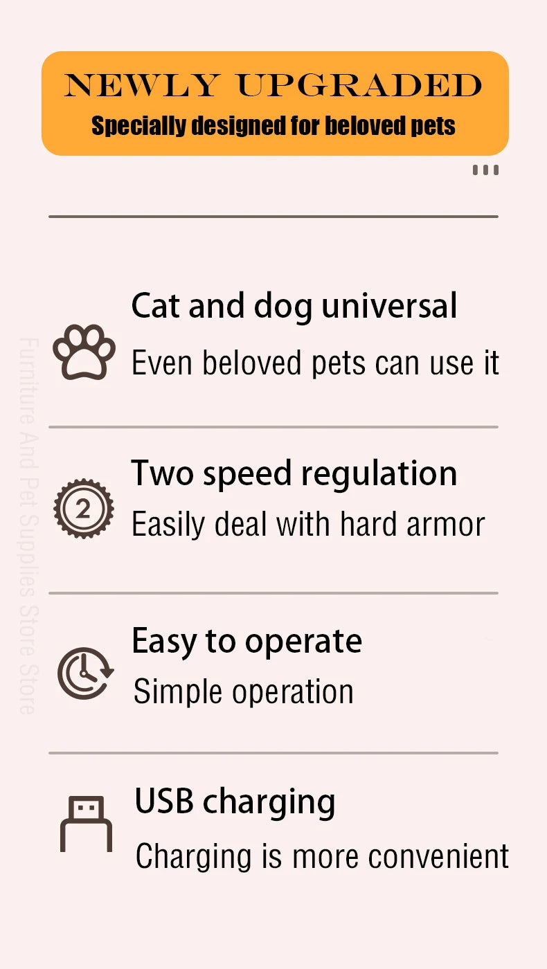 Lima Eléctrica para Uñas de Perros y Gatos – 2 Velocidades – Recargable USB – Blanca/Verde