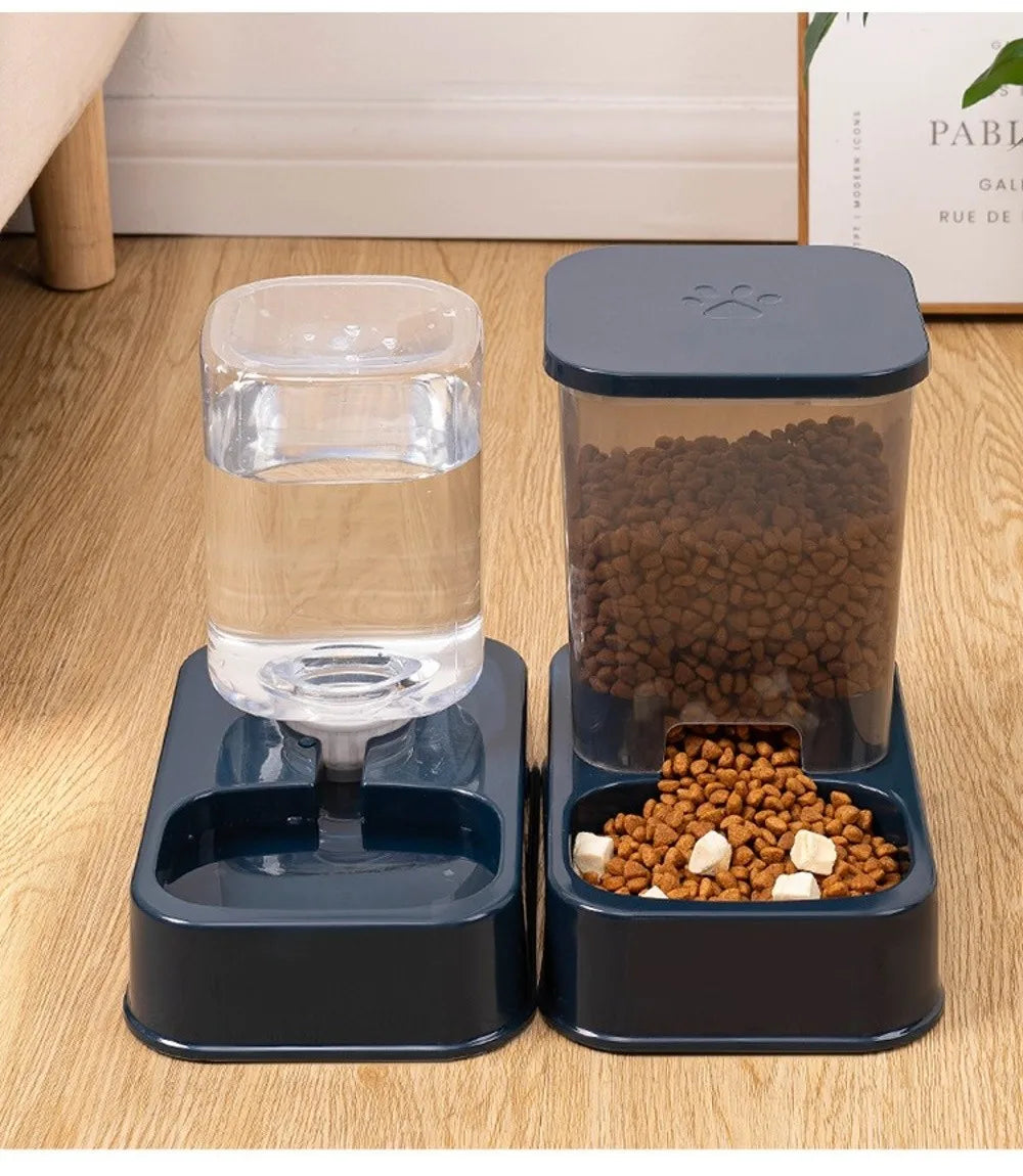 Comedero Automático con Dispensador de Agua para Mascotas – 1.5L Comida / 1.2L Agua – PP+PE